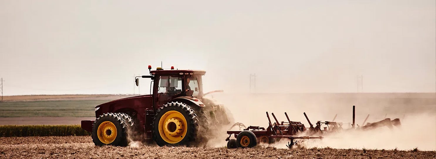 Tractor in field